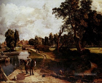 Flatford Mill romantique John Constable Peinture à l'huile